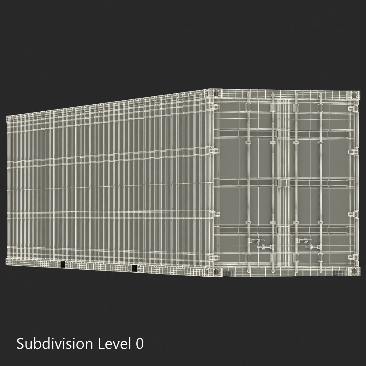 3D 40 ft High-Cube Container Green