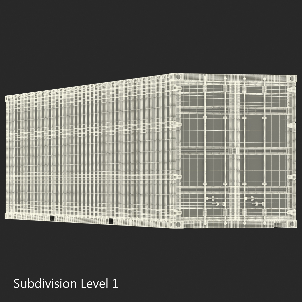 3D 40 ft High-Cube Container Green