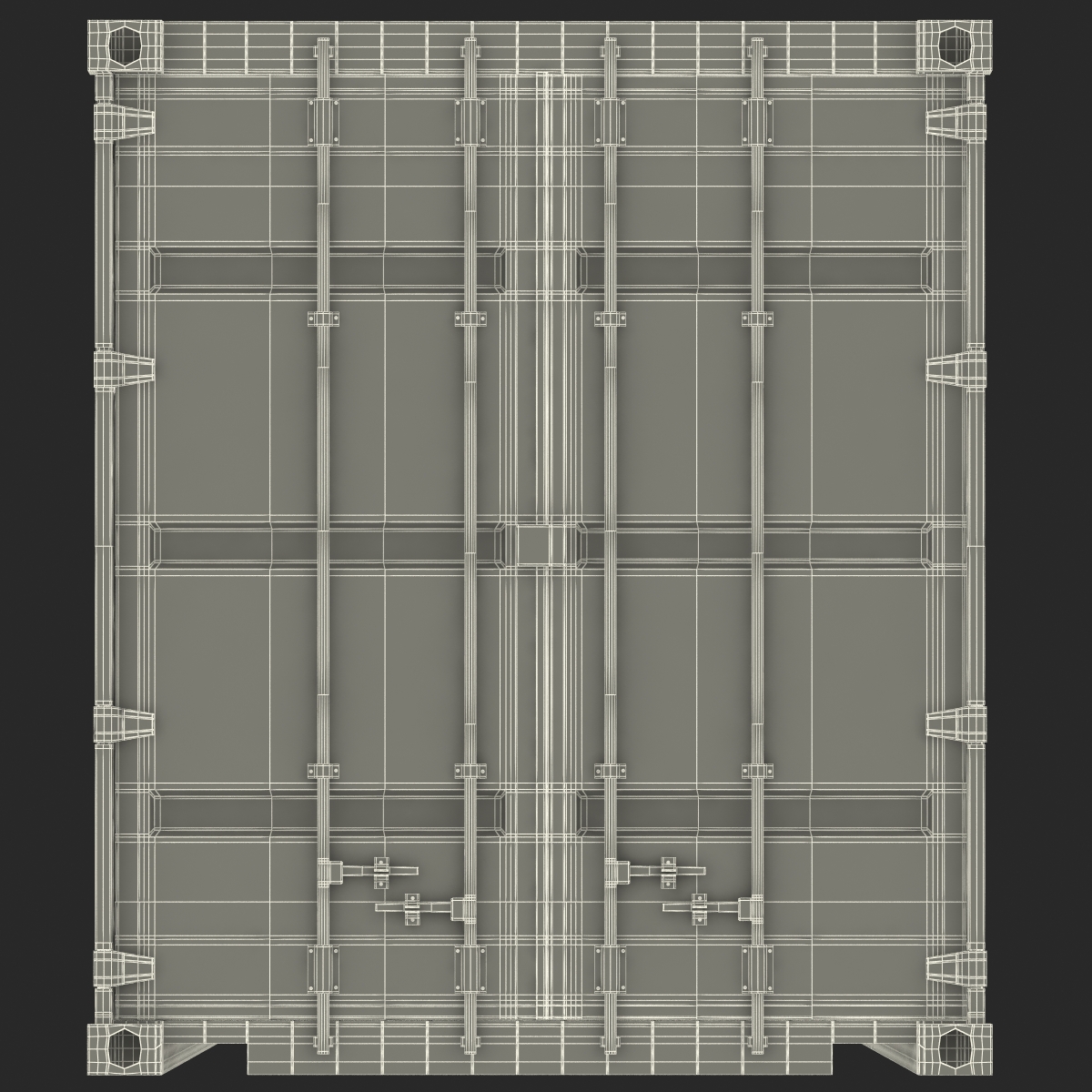 3D 40 ft High-Cube Container Green