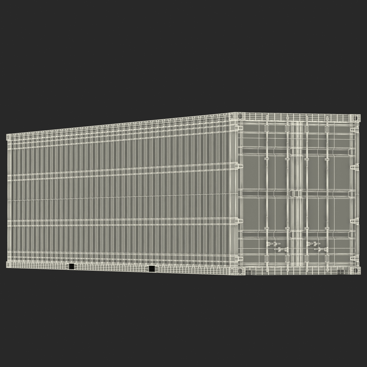 3D 40 ft High-Cube Container Green