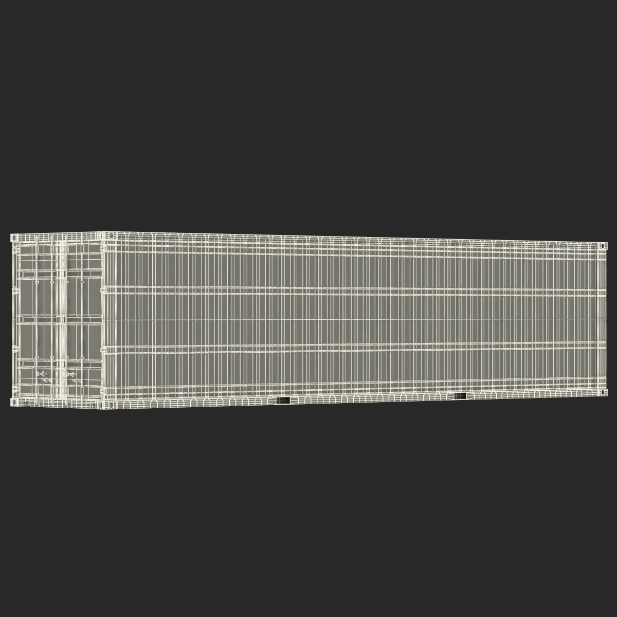 3D 40 ft High-Cube Container Green