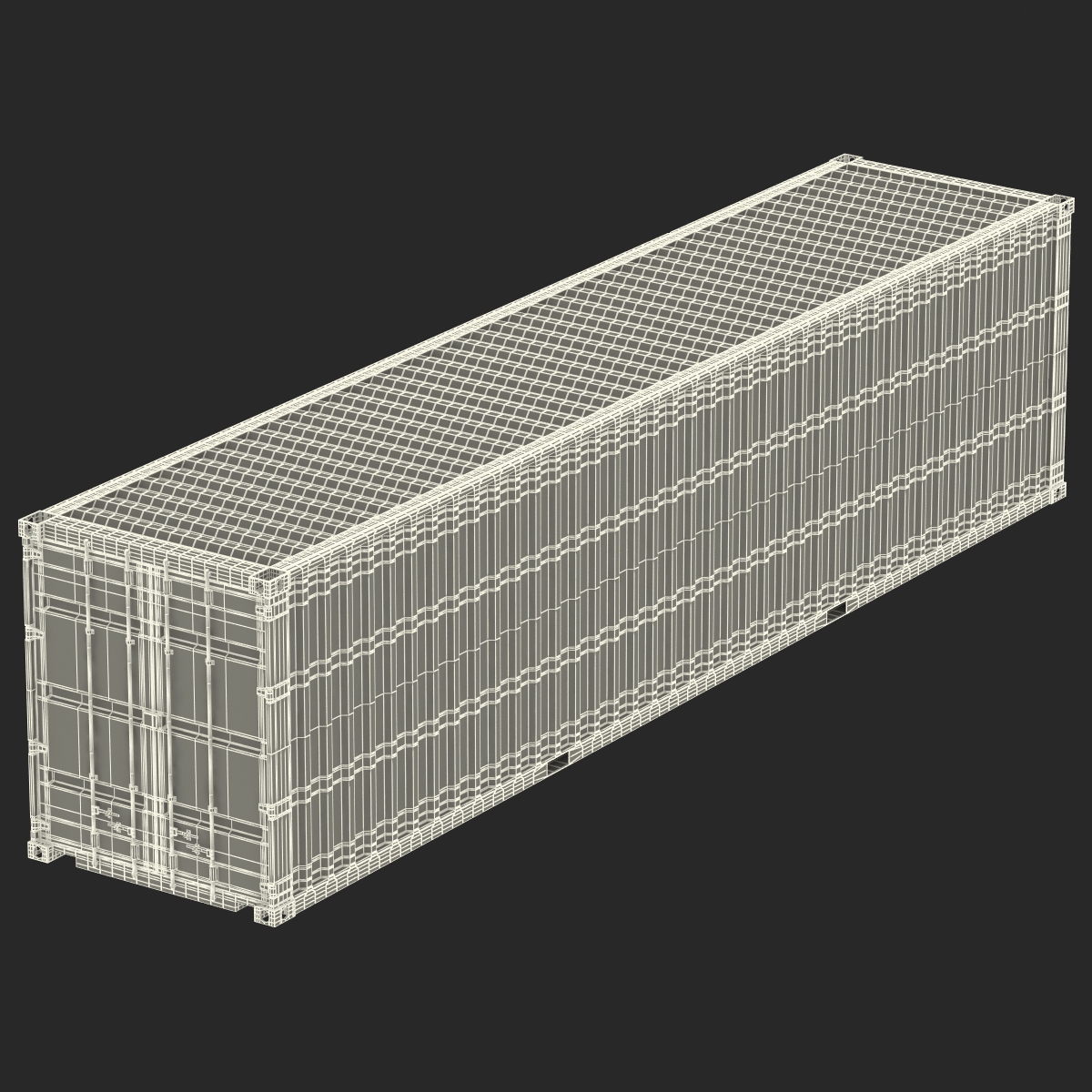 3D 40 ft High-Cube Container Green