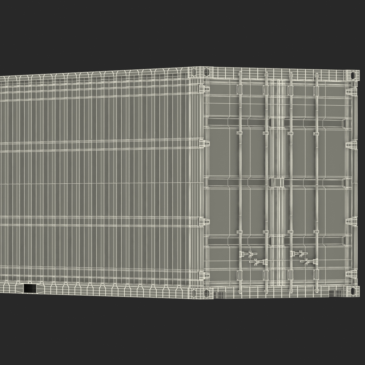 3D 40 ft High-Cube Container Green