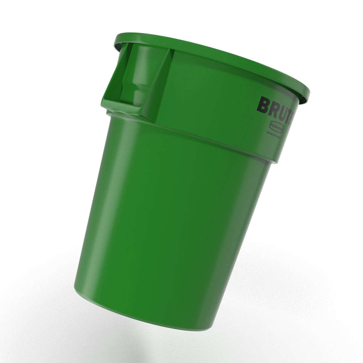 3D model Plastic Garbage Can Green