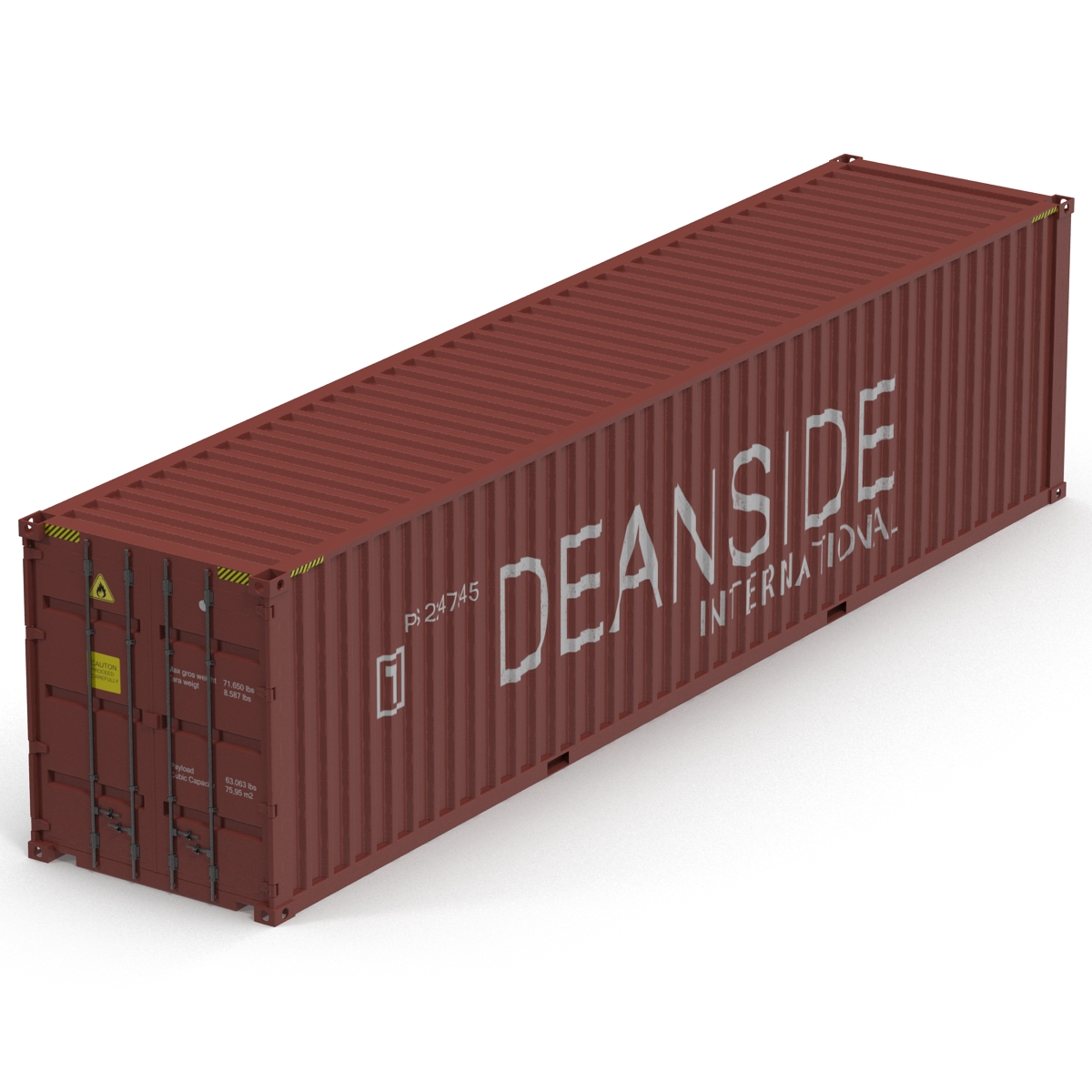 40 ft High-Cube Container Red 3D model