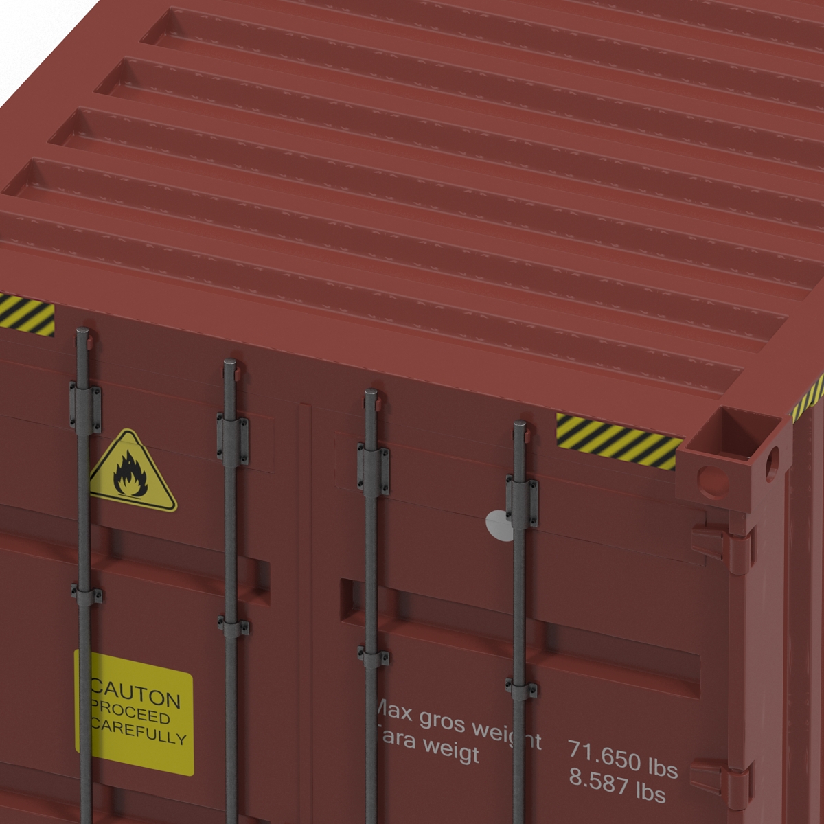 40 ft High-Cube Container Red 3D model