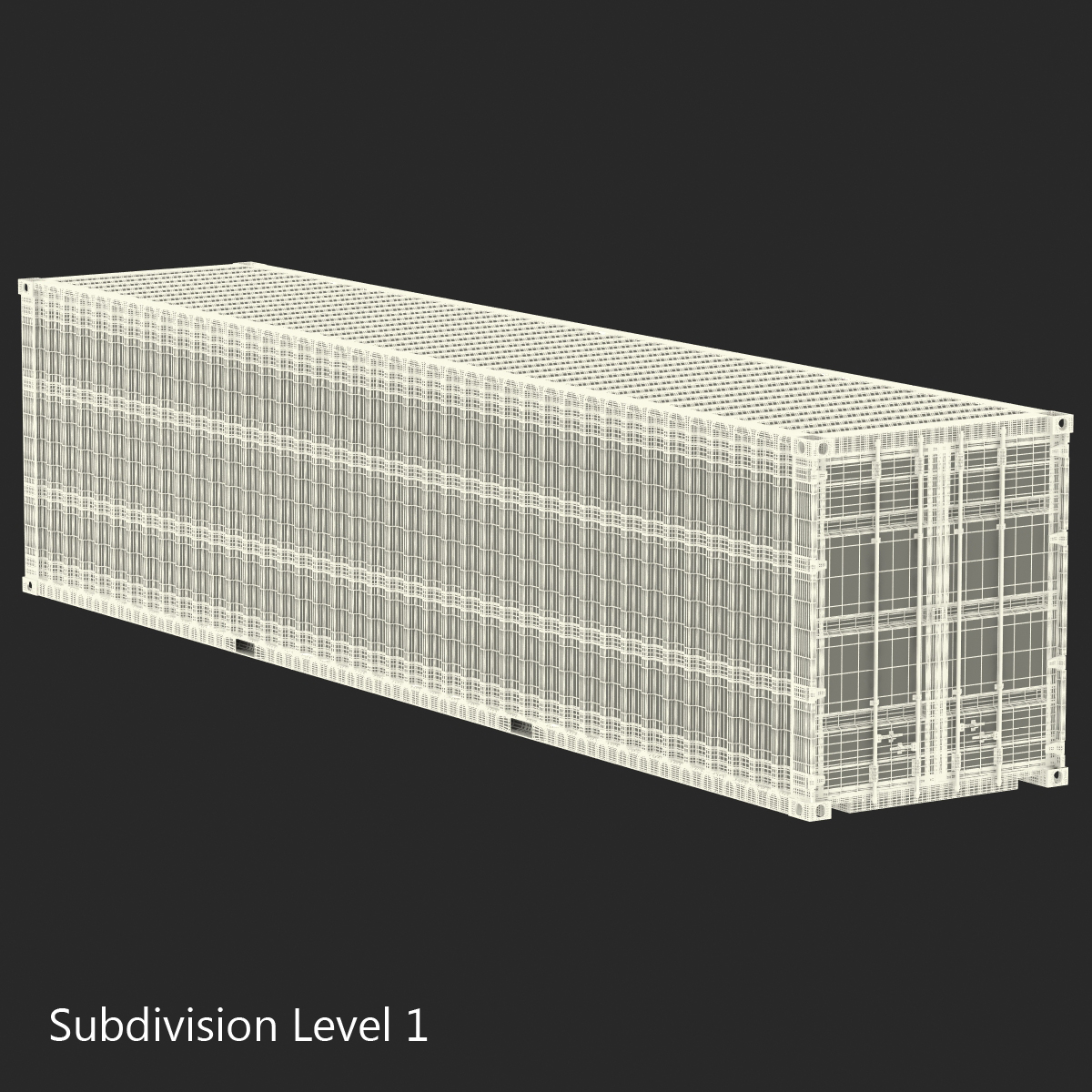 3D 40 ft High-Cube Container White