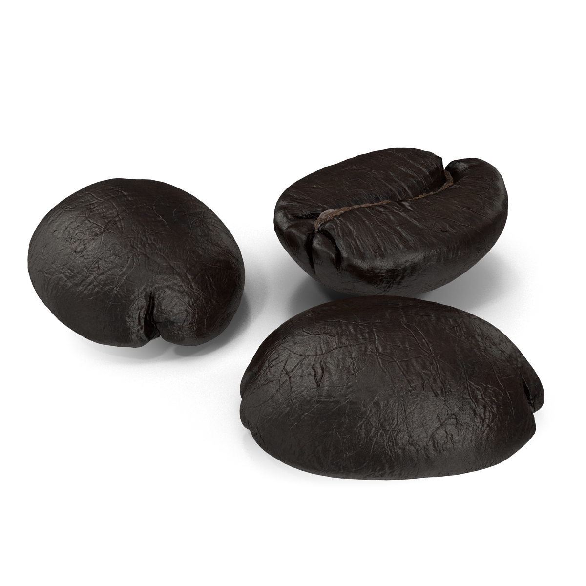 3D Roasted French Coffee Bean