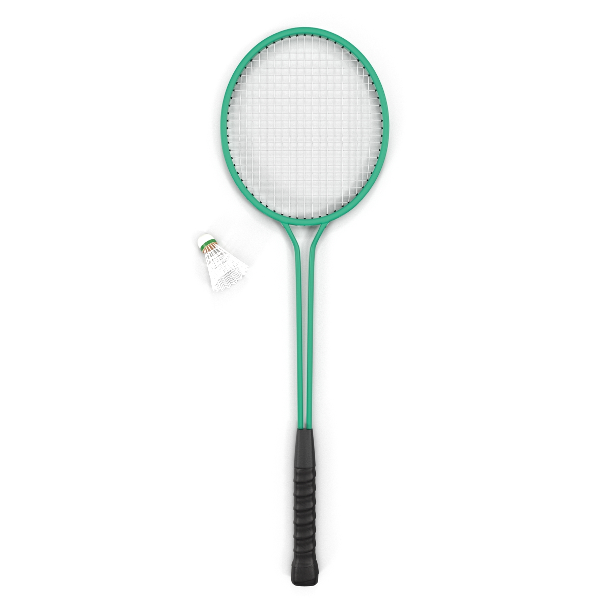 Badminton Racket 2 and Shuttlecock 3D model