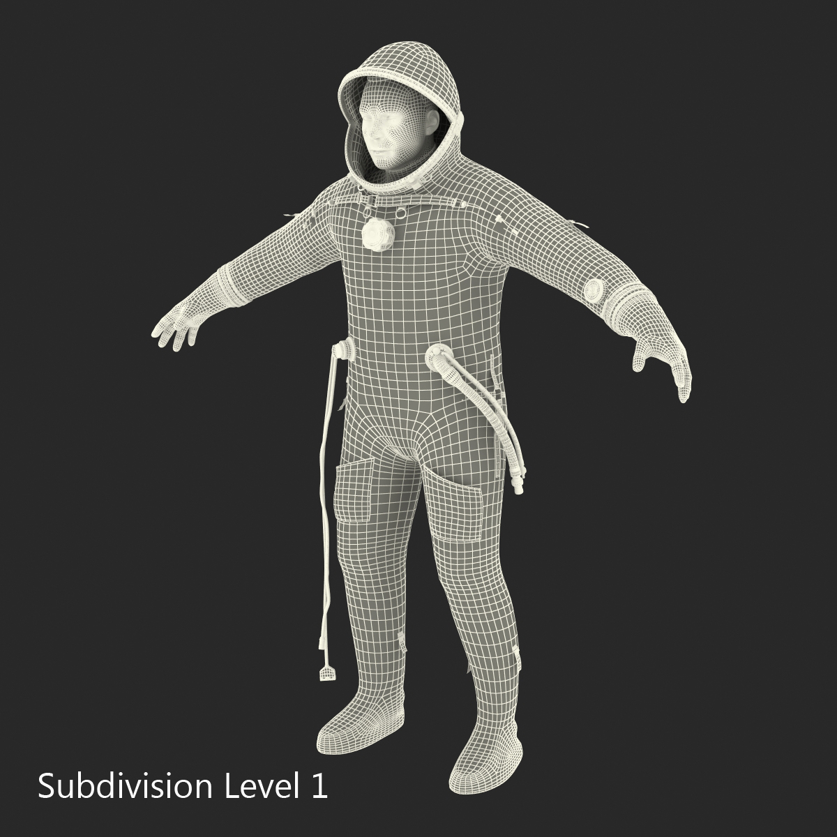 3D Russian Astronaut Wearing Space Suit Sokol KV2 Rigged model