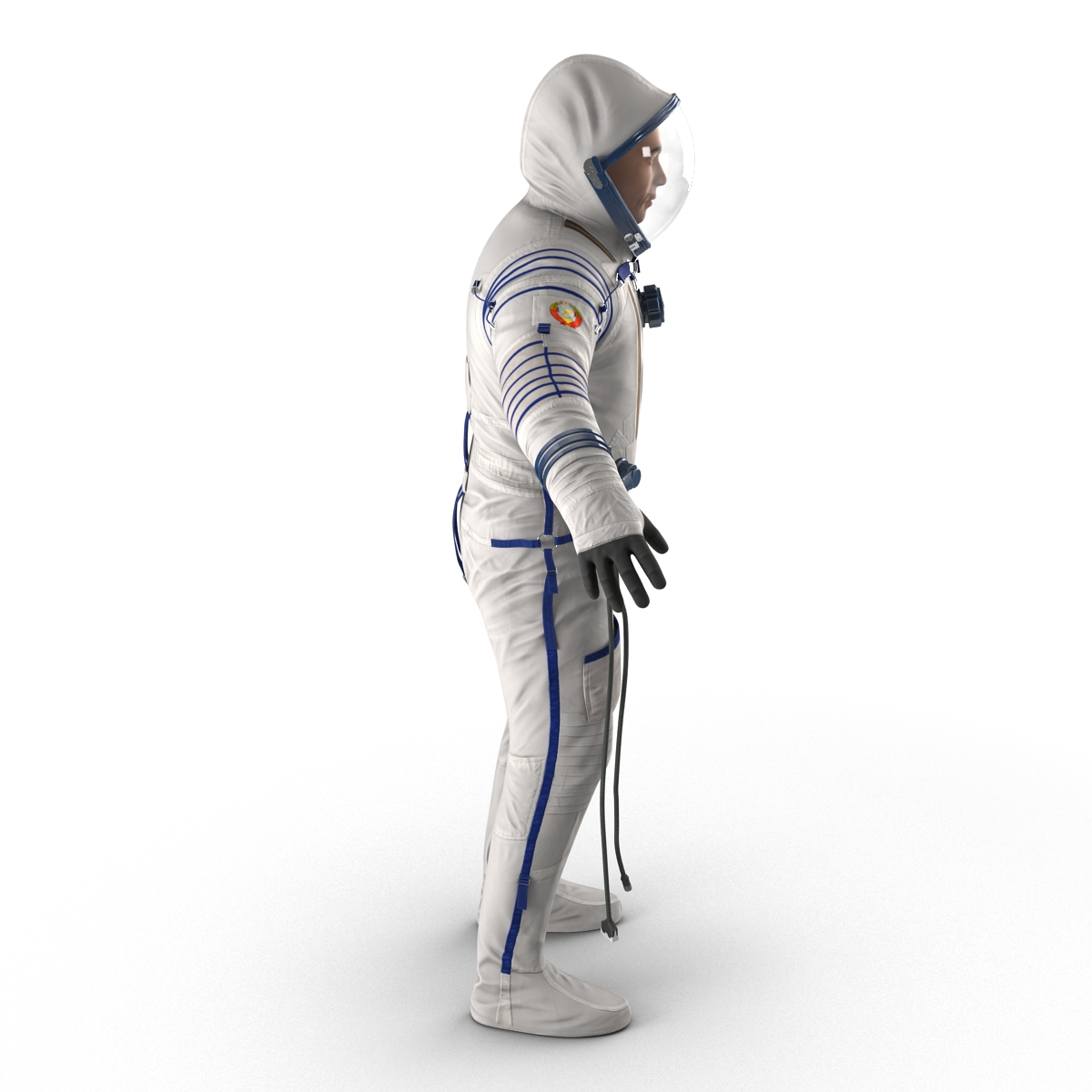 3D Russian Astronaut Wearing Space Suit Sokol KV2 Rigged model