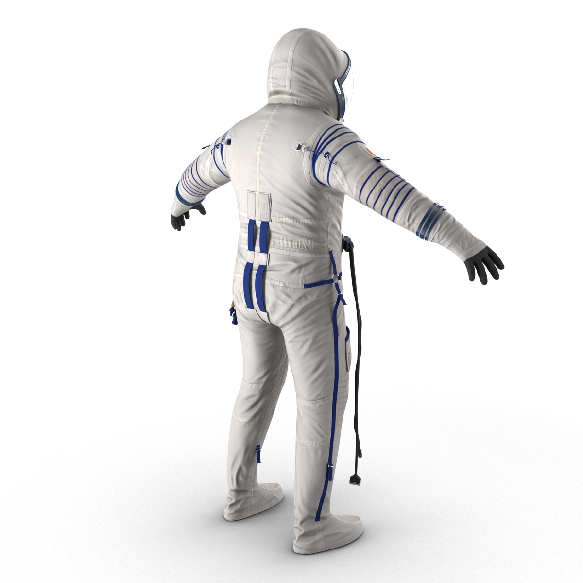 3D Russian Astronaut Wearing Space Suit Sokol KV2 Rigged model