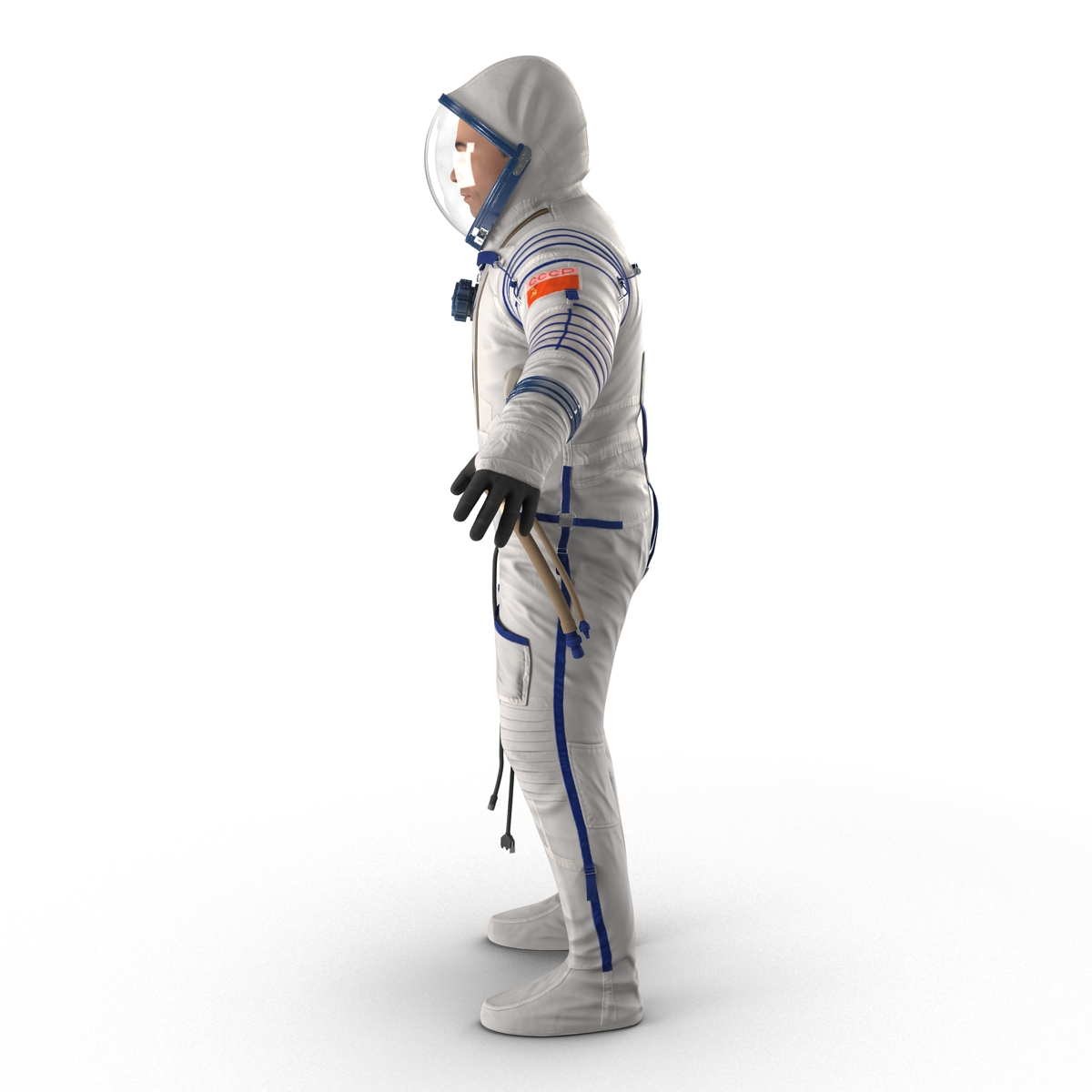 3D Russian Astronaut Wearing Space Suit Sokol KV2 Rigged model