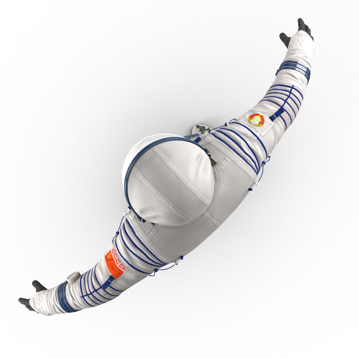 3D Russian Astronaut Wearing Space Suit Sokol KV2 Rigged model