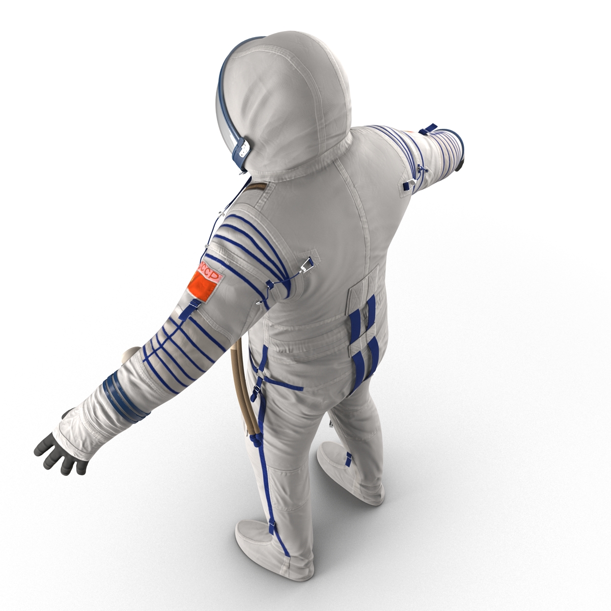 3D Russian Astronaut Wearing Space Suit Sokol KV2 Rigged model