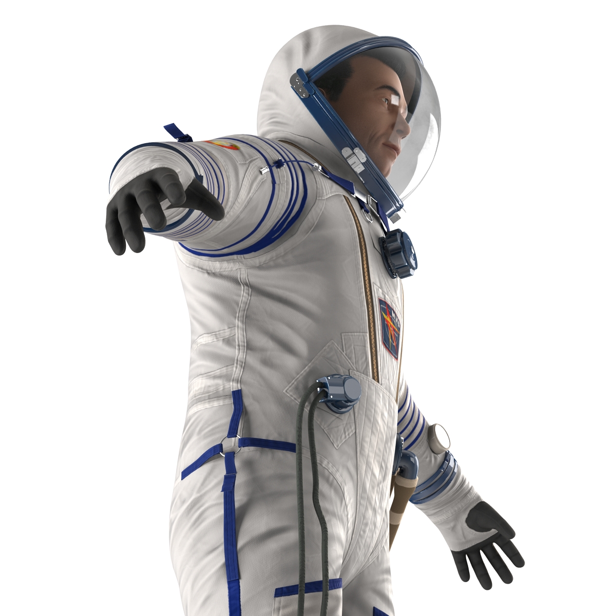 3D Russian Astronaut Wearing Space Suit Sokol KV2 Rigged model