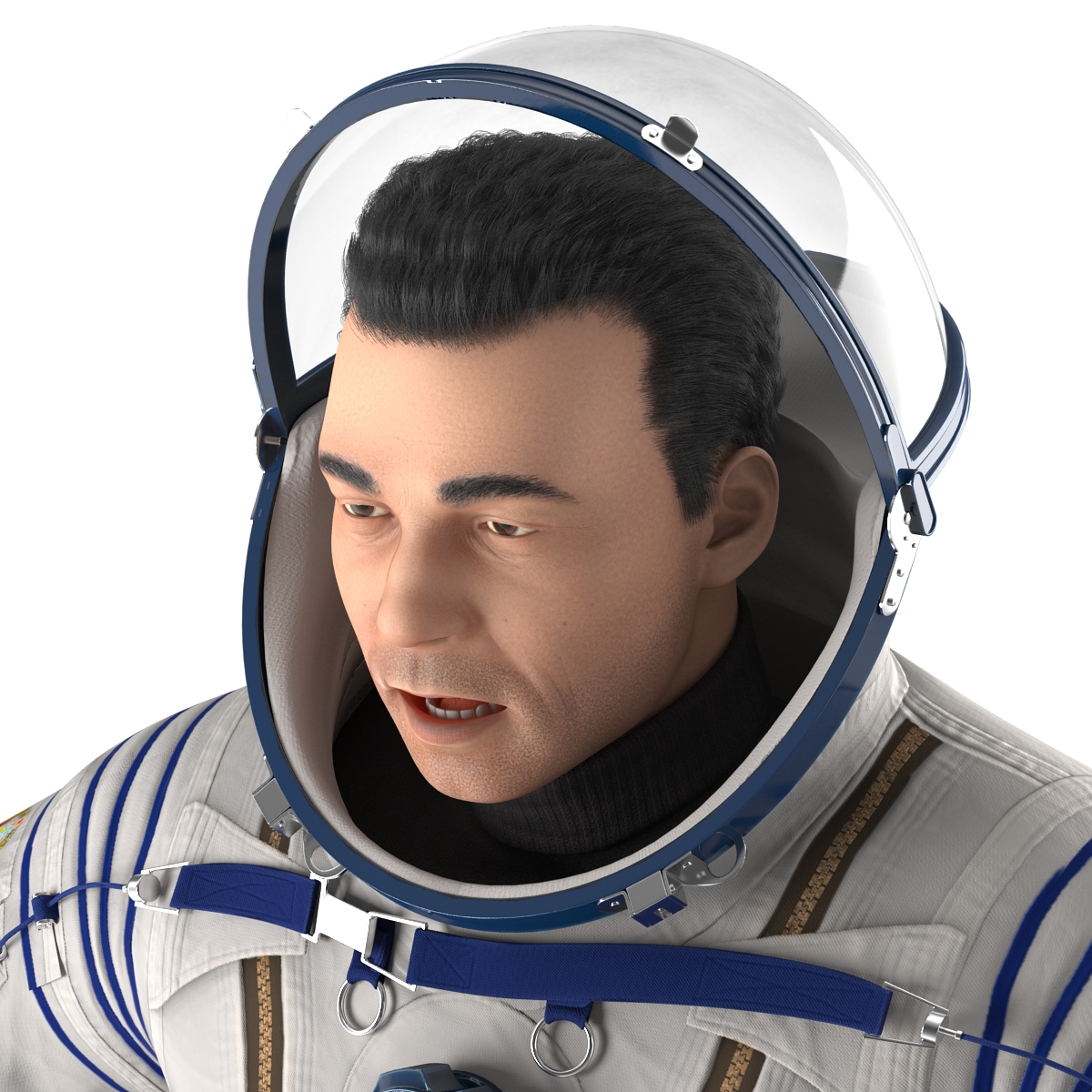 3D Russian Astronaut Wearing Space Suit Sokol KV2 Rigged model