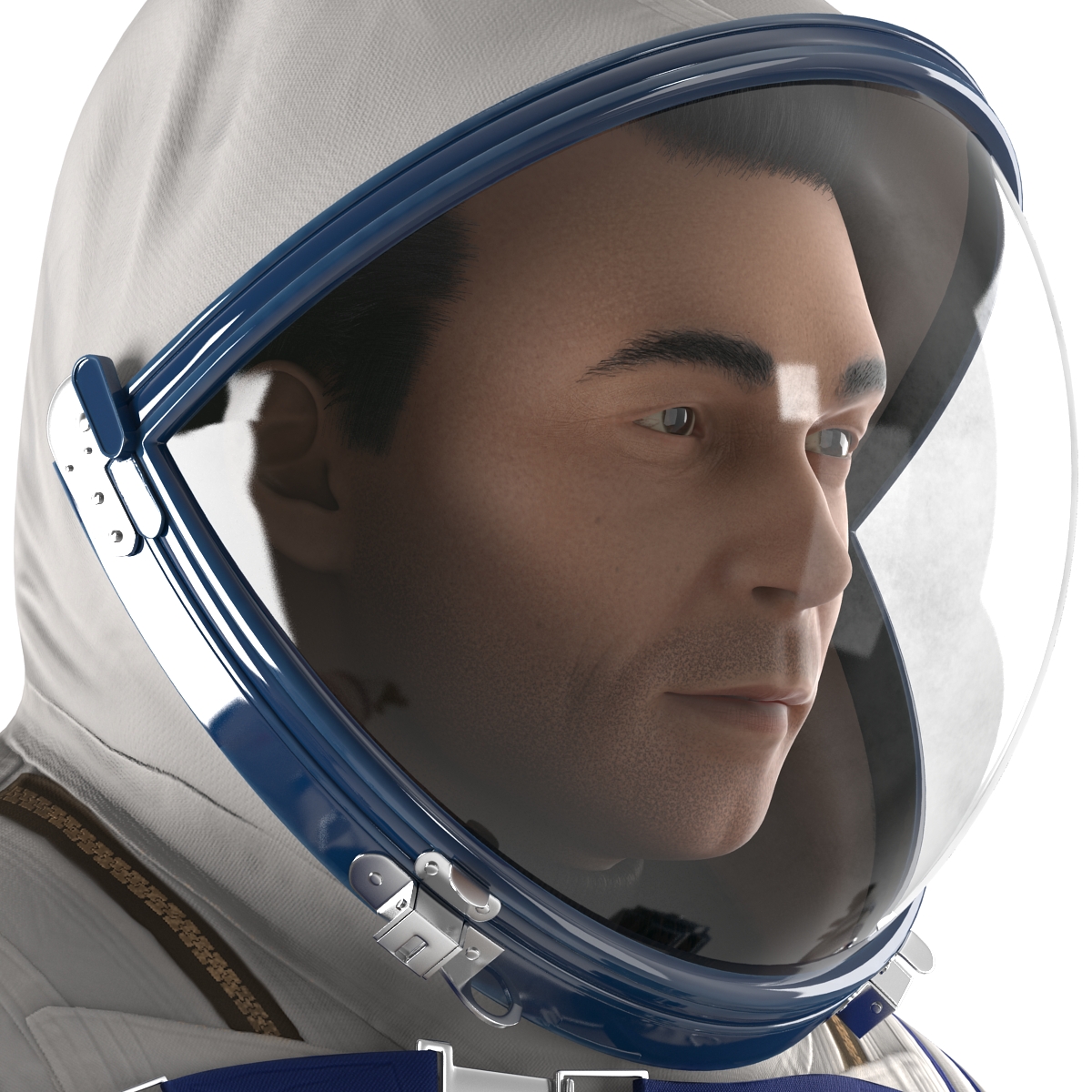 3D Russian Astronaut Wearing Space Suit Sokol KV2 Rigged model