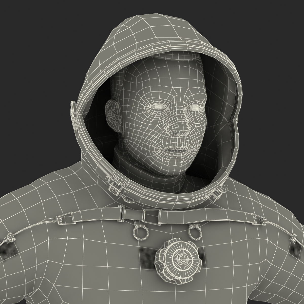 3D Russian Astronaut Wearing Space Suit Sokol KV2 Rigged model