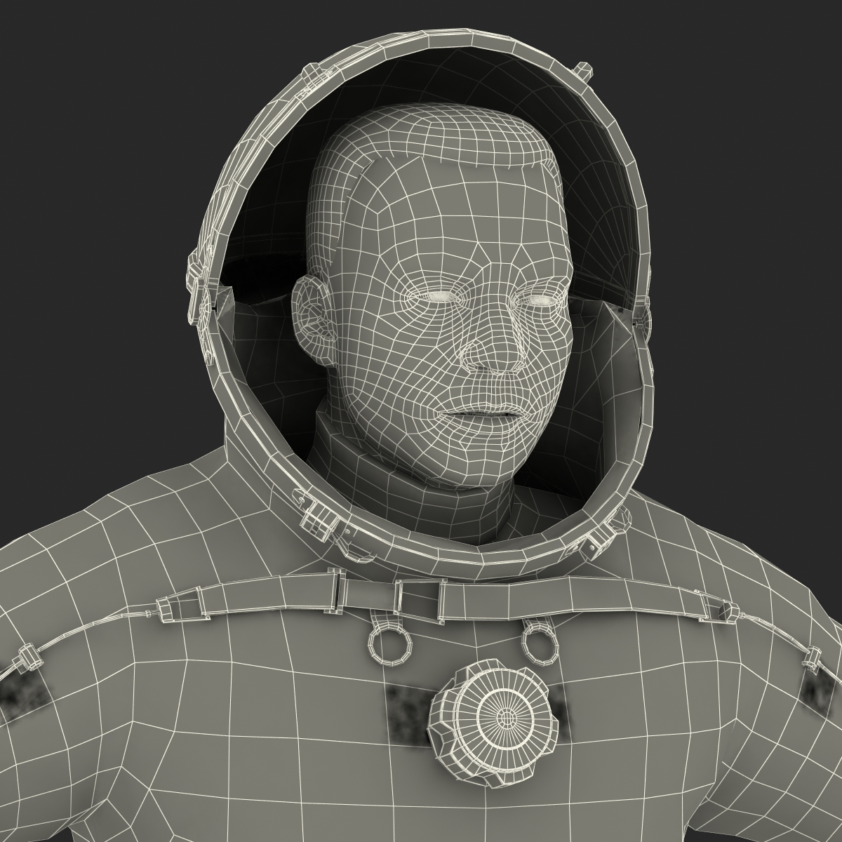 3D Russian Astronaut Wearing Space Suit Sokol KV2 Rigged model