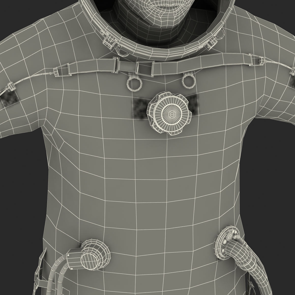 3D Russian Astronaut Wearing Space Suit Sokol KV2 Rigged model