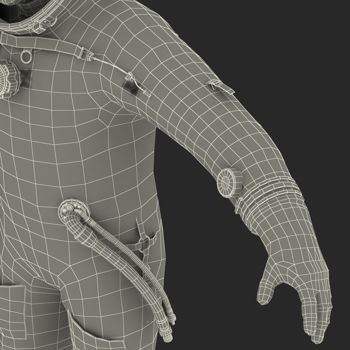 3D Russian Astronaut Wearing Space Suit Sokol KV2 Rigged model