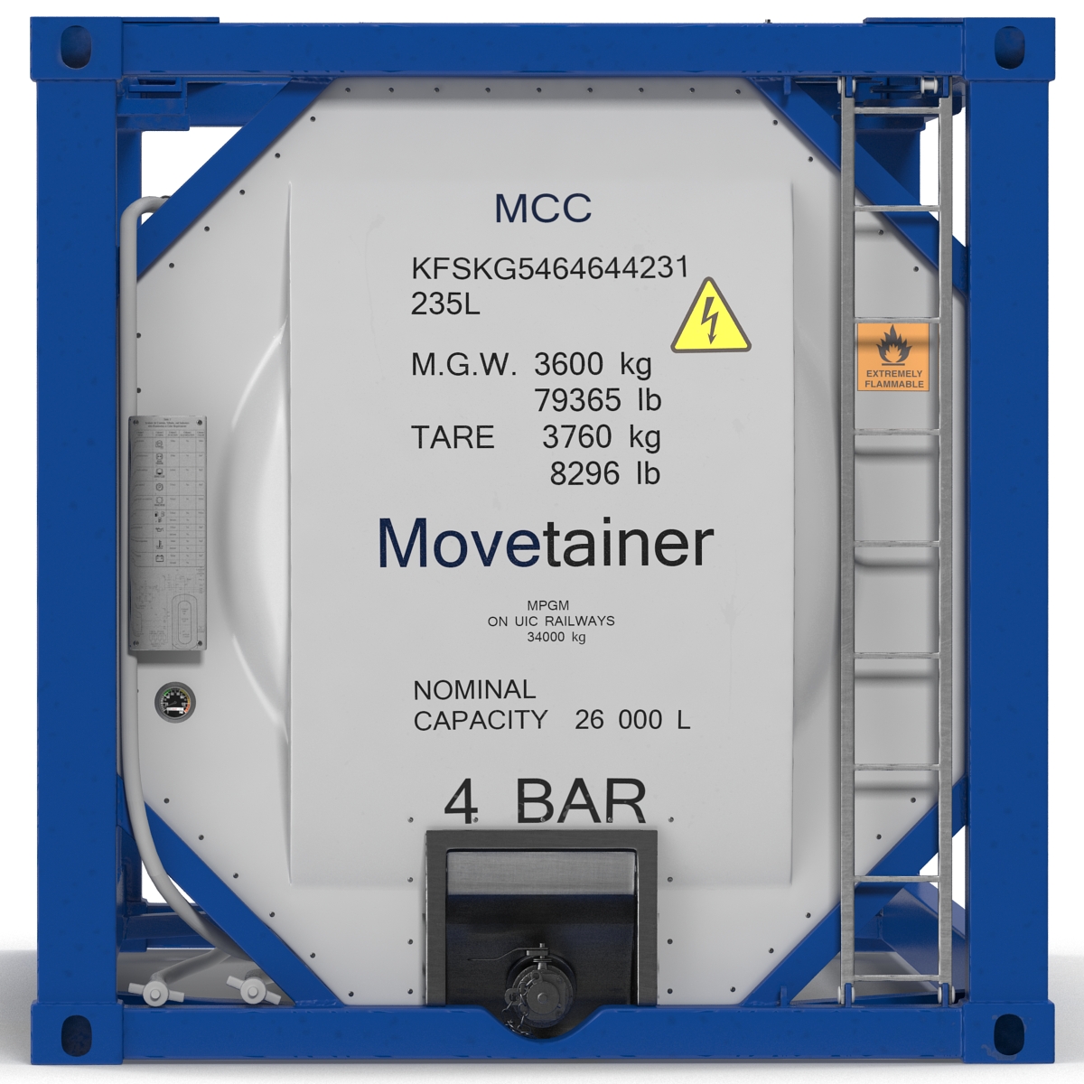 3D ISO Tank Container model