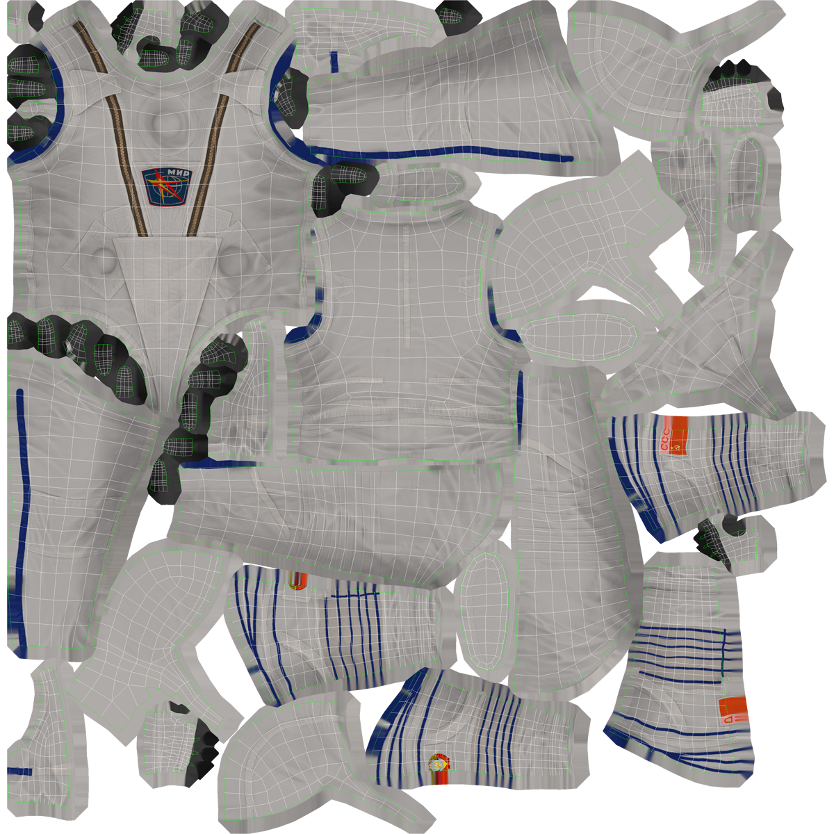 3D model Russian Astronaut Wearing Space Suit Sokol KV2 Rigged 2