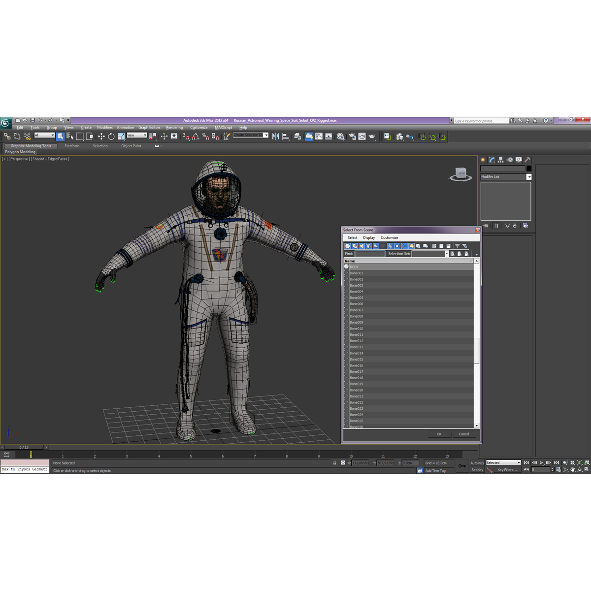 3D model Russian Astronaut Wearing Space Suit Sokol KV2 Rigged 2