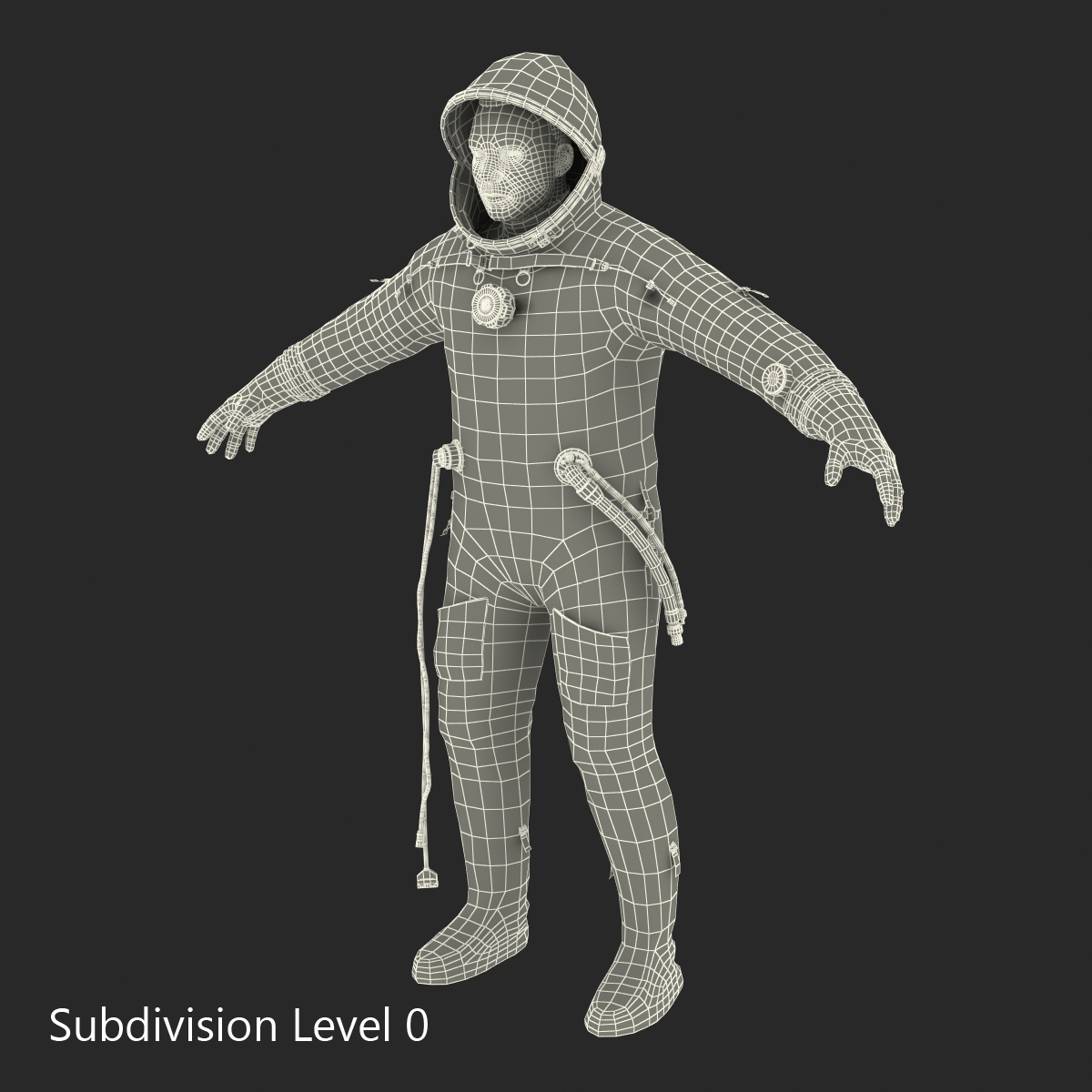 3D model Russian Astronaut Wearing Space Suit Sokol KV2 Rigged 2