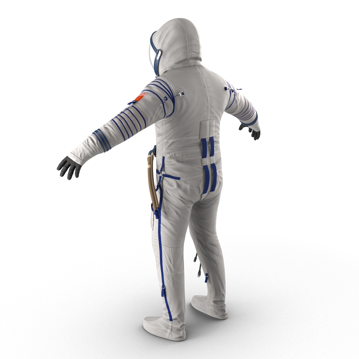 3D model Russian Astronaut Wearing Space Suit Sokol KV2 Rigged 2