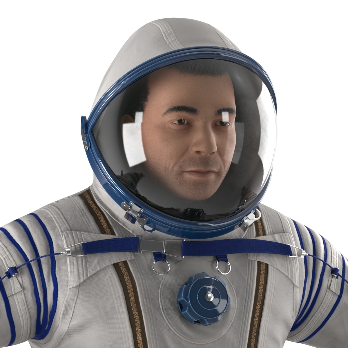 3D model Russian Astronaut Wearing Space Suit Sokol KV2 Rigged 2