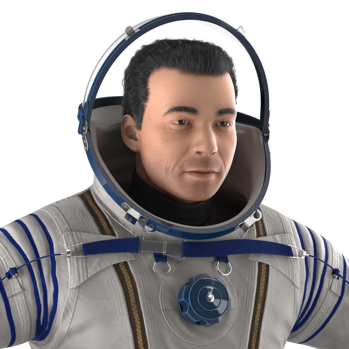 3D model Russian Astronaut Wearing Space Suit Sokol KV2 Rigged 2