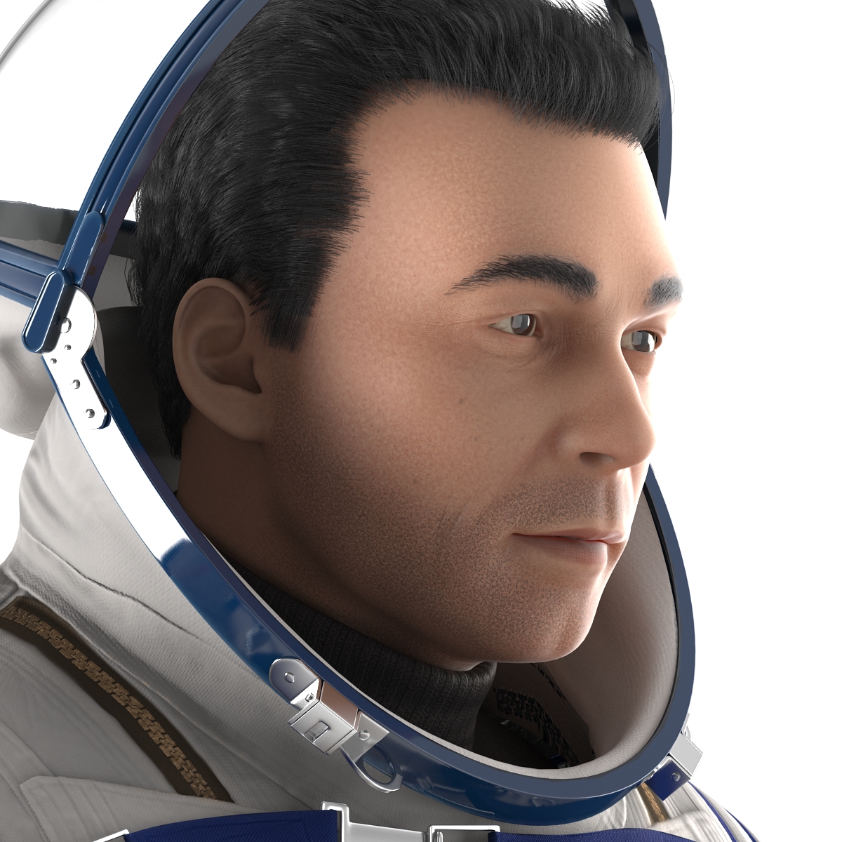 3D model Russian Astronaut Wearing Space Suit Sokol KV2 Rigged 2