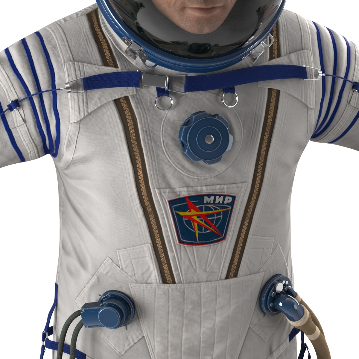 3D model Russian Astronaut Wearing Space Suit Sokol KV2 Rigged 2