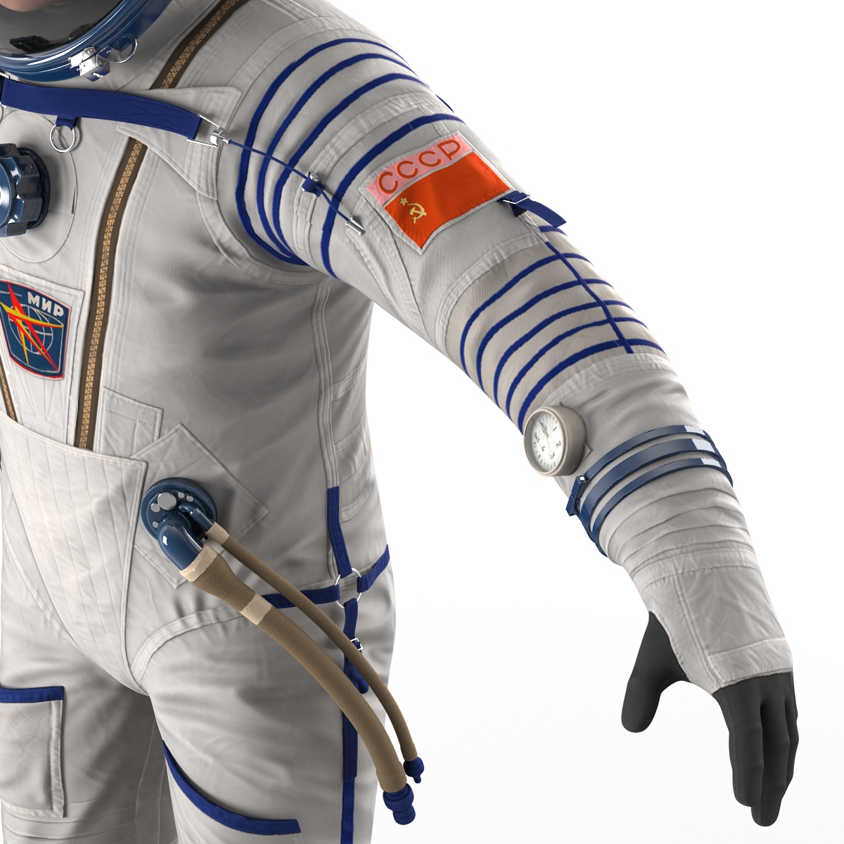 3D model Russian Astronaut Wearing Space Suit Sokol KV2 Rigged 2