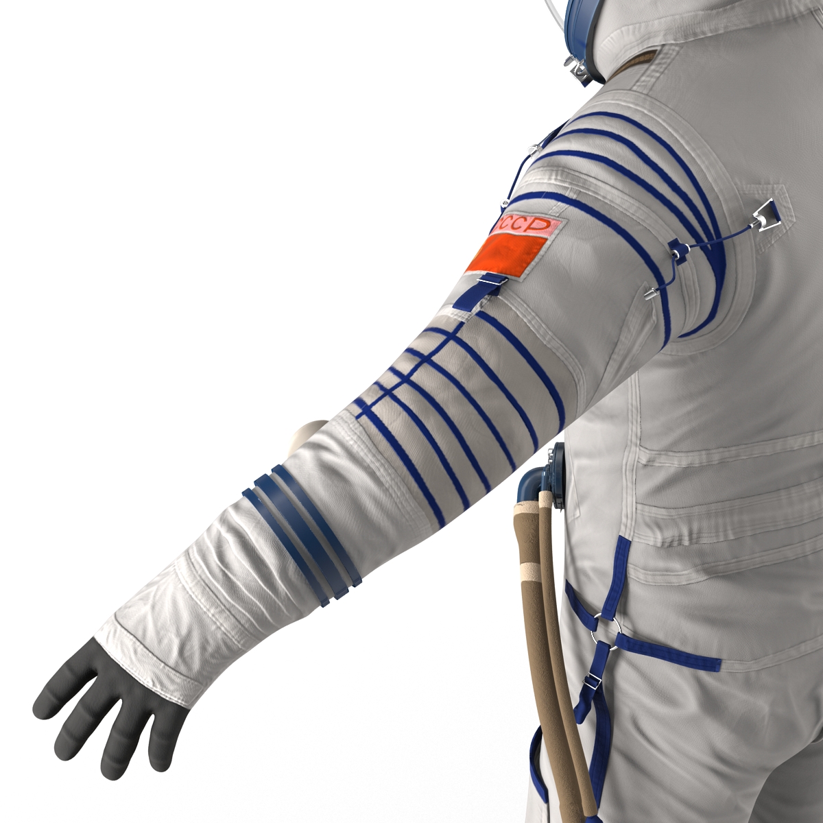 3D model Russian Astronaut Wearing Space Suit Sokol KV2 Rigged 2