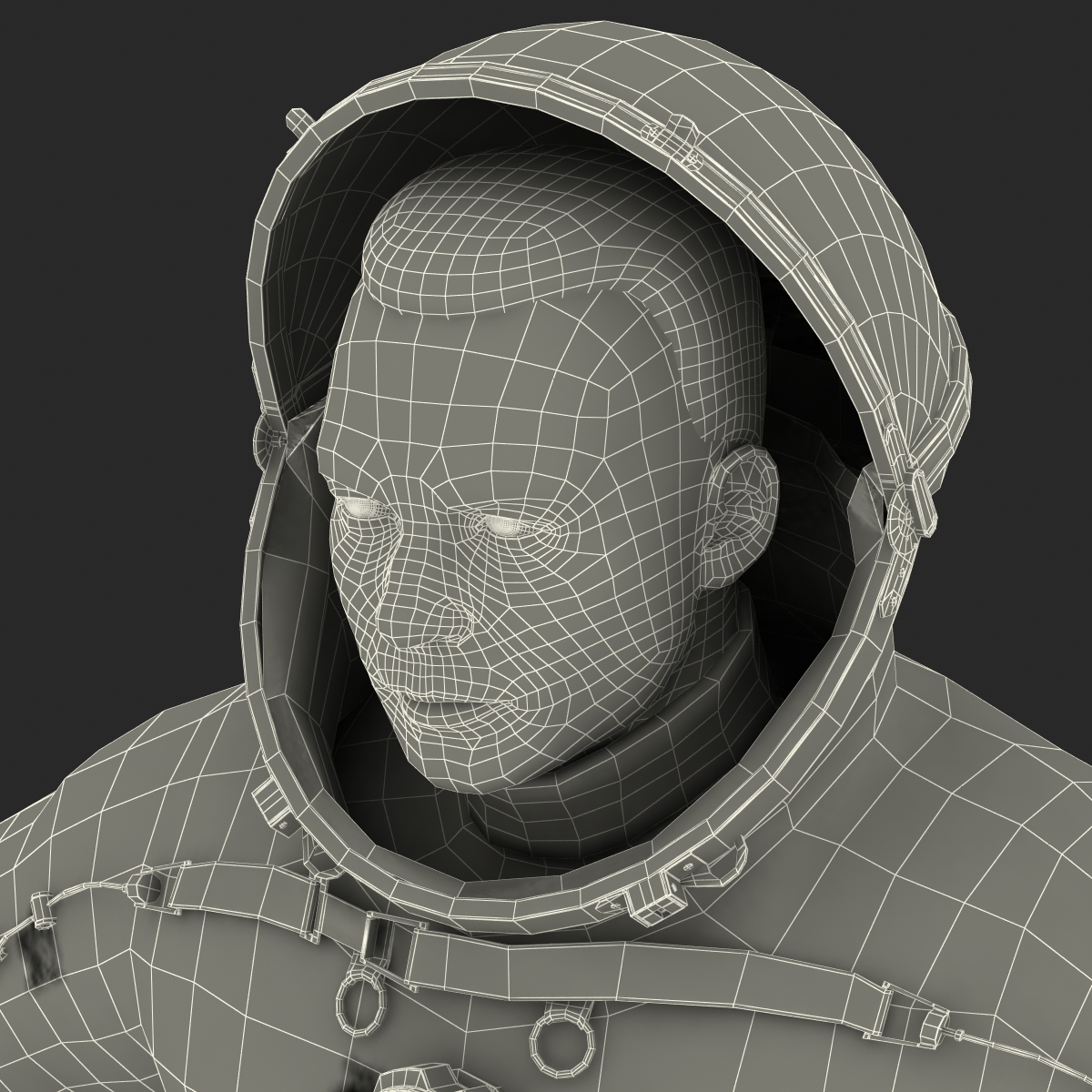 3D model Russian Astronaut Wearing Space Suit Sokol KV2 Rigged 2