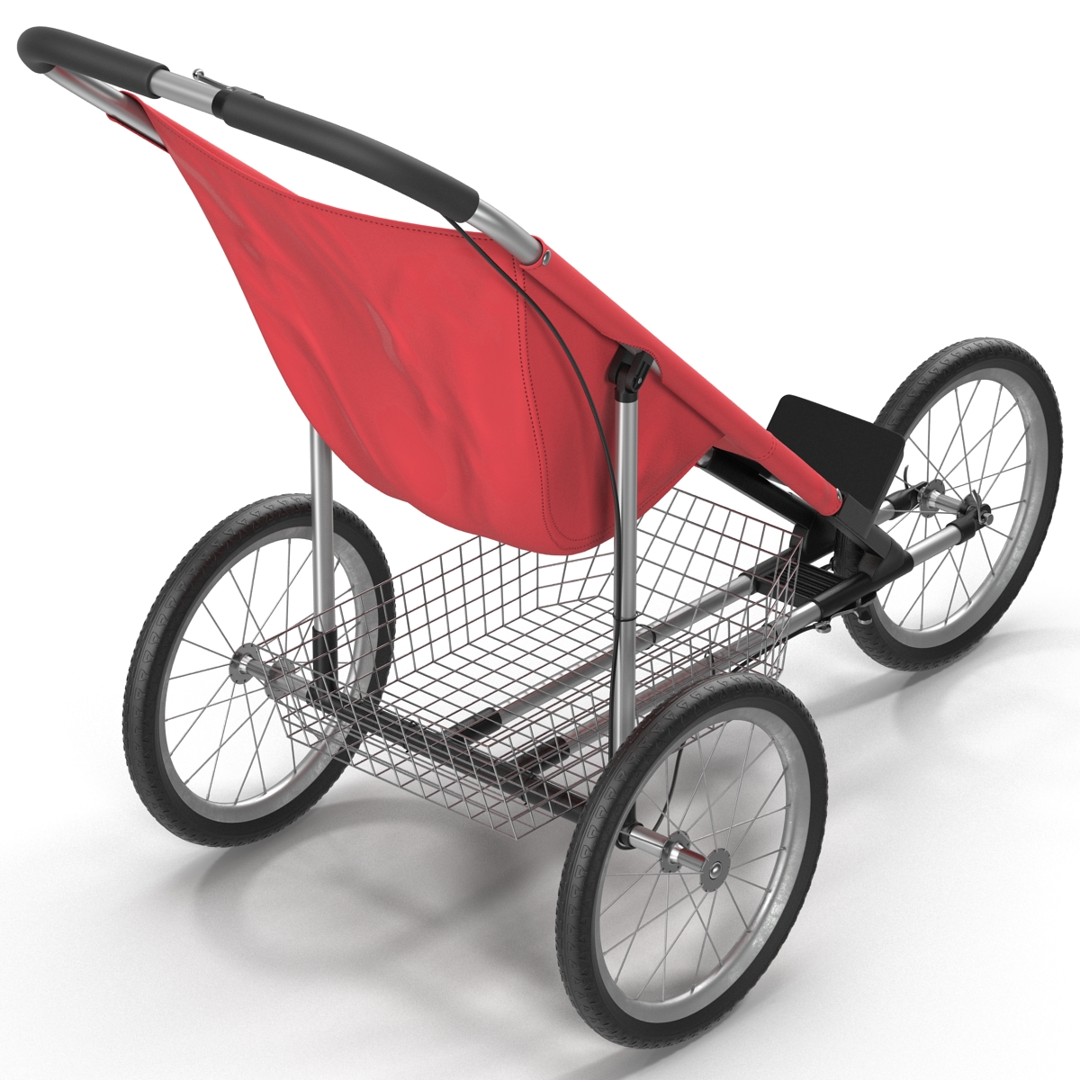 3D model Jogging Stroller Red