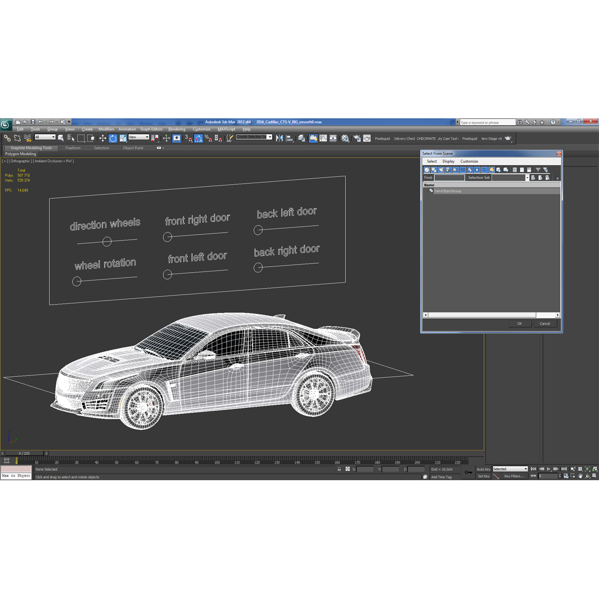 3D Cadillac CTS-V 2016 Rigged