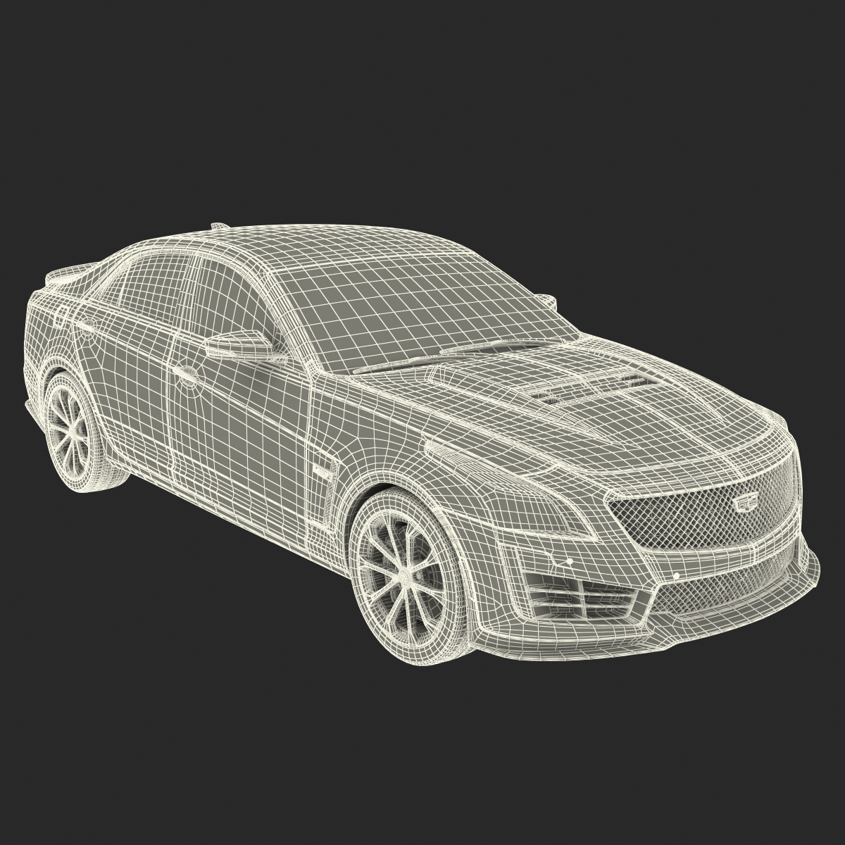 3D Cadillac CTS-V 2016 Rigged