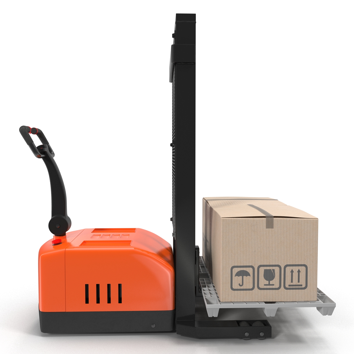 3D Electric Walkie Stacker and Pallet Set model