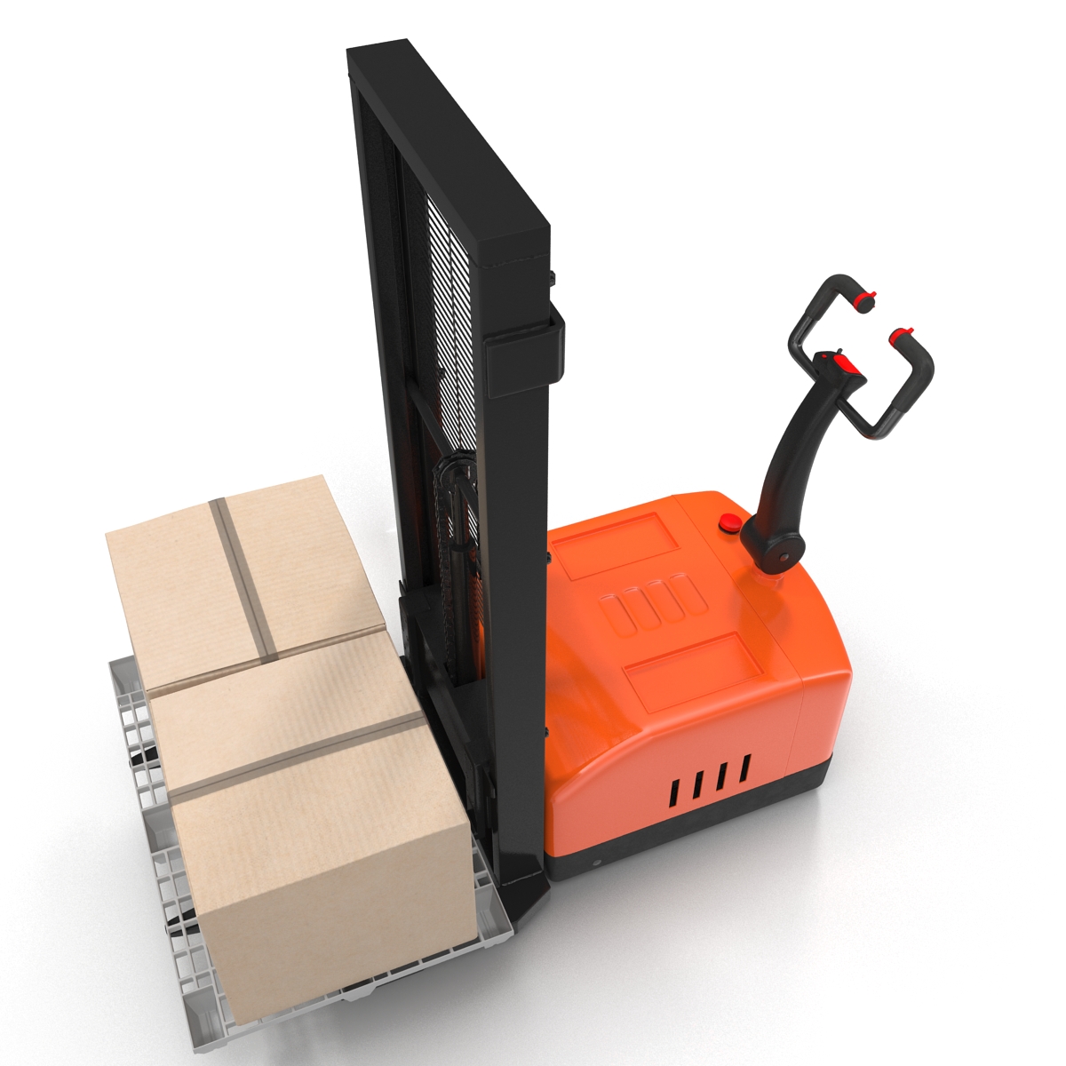 3D Electric Walkie Stacker and Pallet Set model