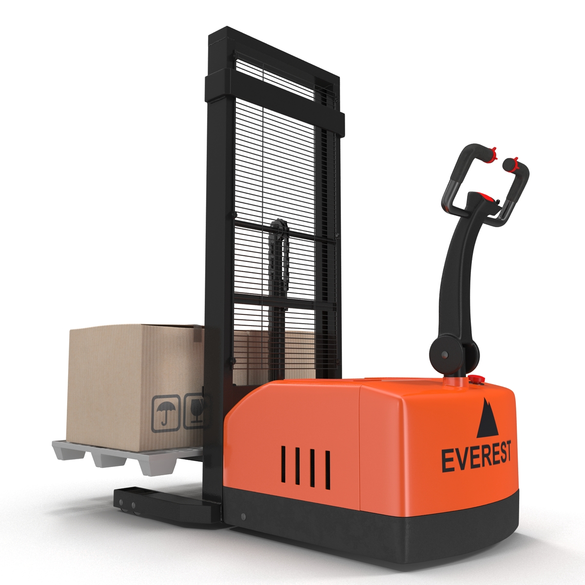 3D Electric Walkie Stacker and Pallet Set model