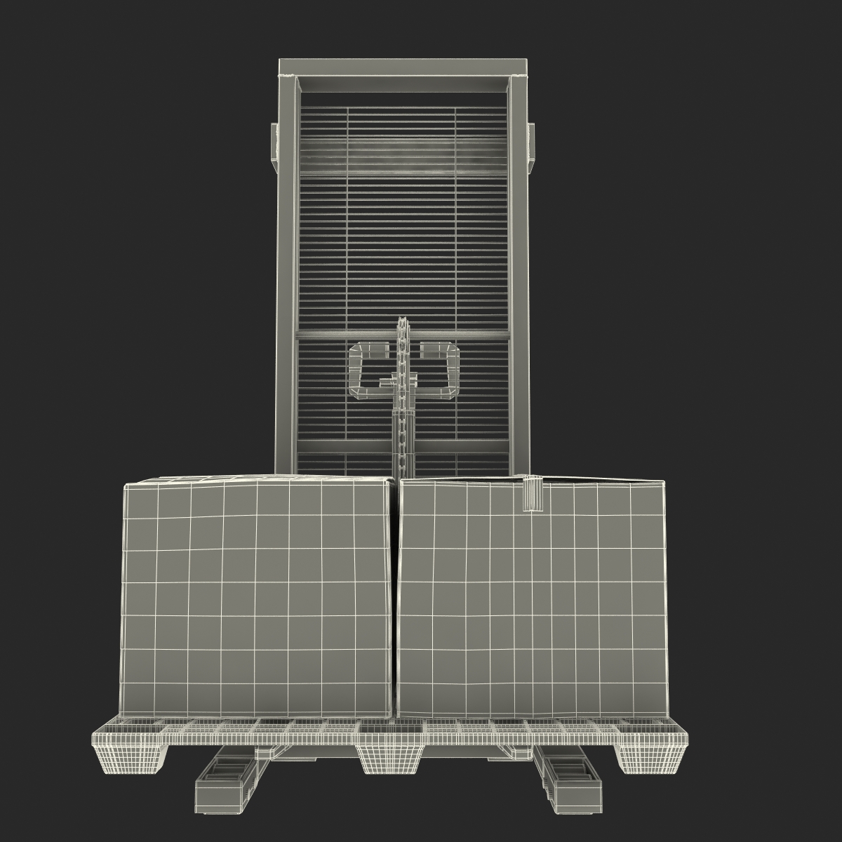 3D Electric Walkie Stacker and Pallet Set model