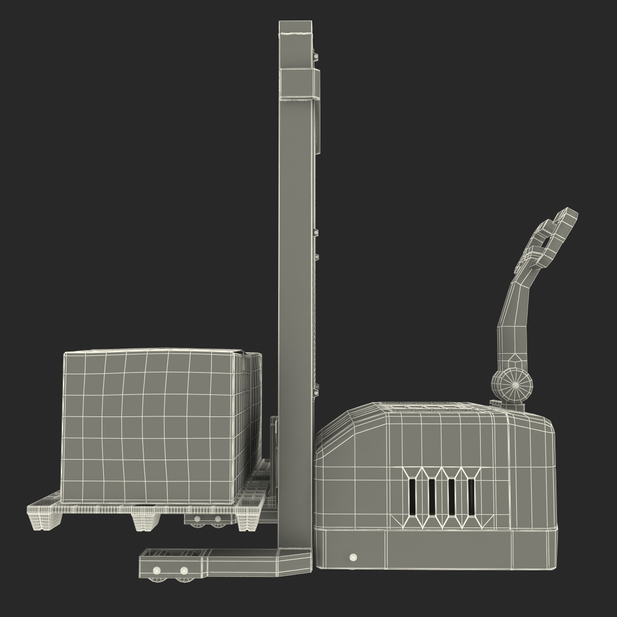 3D Electric Walkie Stacker and Pallet Set model