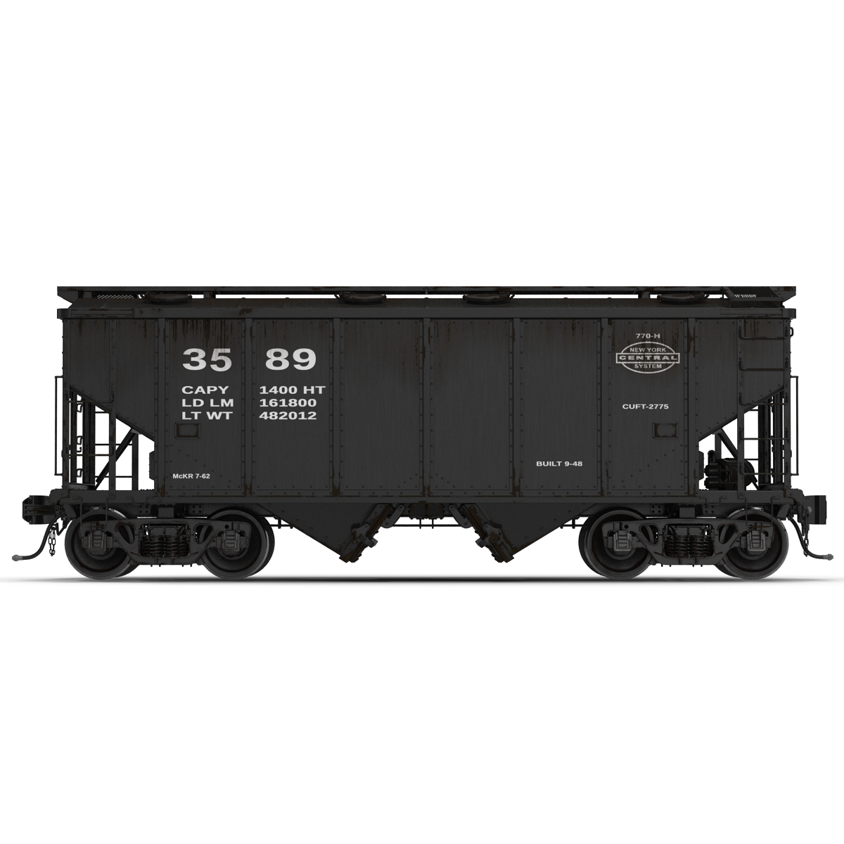 3D Covered Hopper Car model