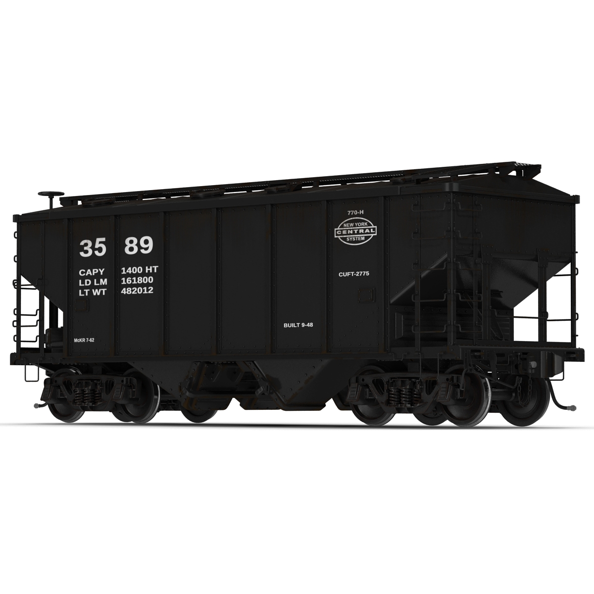 3D Covered Hopper Car model