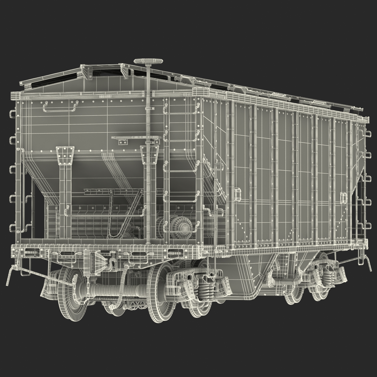 3D Covered Hopper Car model