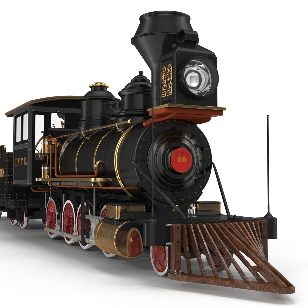 Steam Train with Wagon 3 3D model